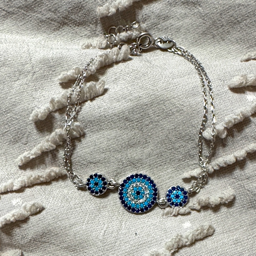 Gem evil eye bracelet